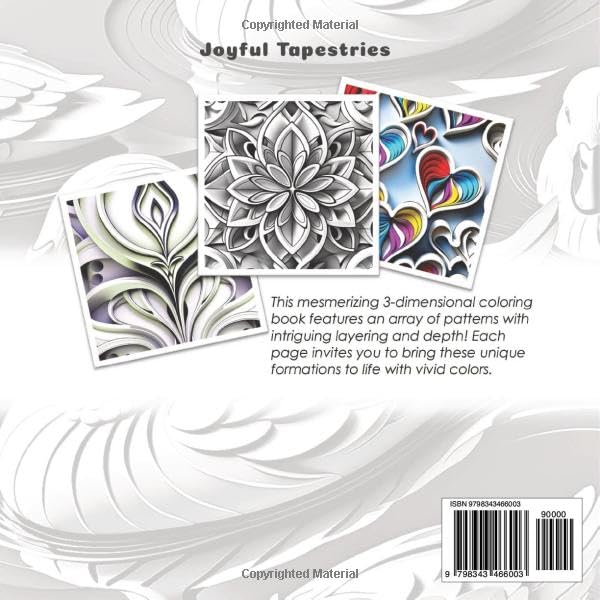 3D Patterns Coloring Book: 100 Bold 3-Dimensional Illustrations (Joyful Tapestries)