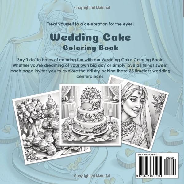 Wedding Cake Coloring Book Left Hand Edition: Grayscale Coloring Sketches for Adults (Color & Cook)