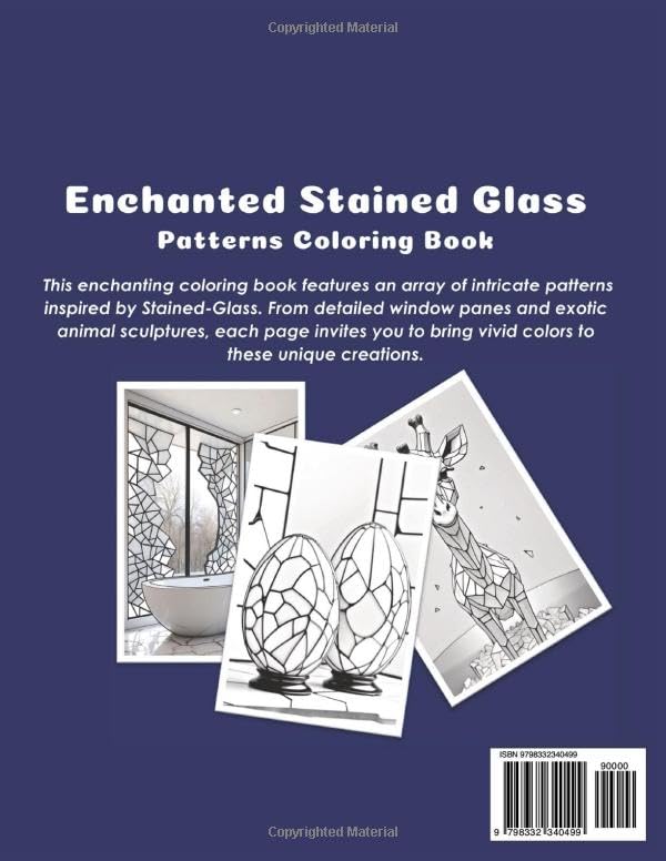 Enchanted Stained Glass Patterns Coloring Book: Grayscale Fantasy Stained-Glass Illustrations (Joyful Tapestries)