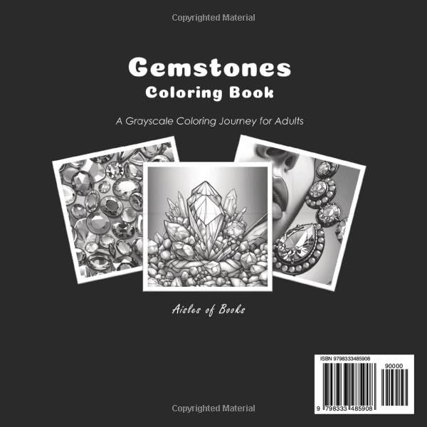 Gemstones Coloring Book: A Grayscale Coloring Journey for Adults (The Extravagant Crayon)