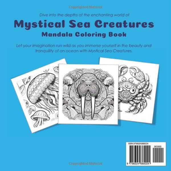 Mystical Sea Creatures Mandala Coloring Book: Underwater Ocean Wonders for Adults (Joyful Tapestries)
