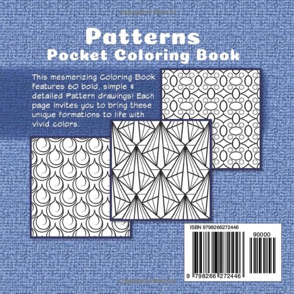 Patterns Pocket Coloring Book: Travel-sized Portable Edition Featuring Mini Bold & Easy Drawings