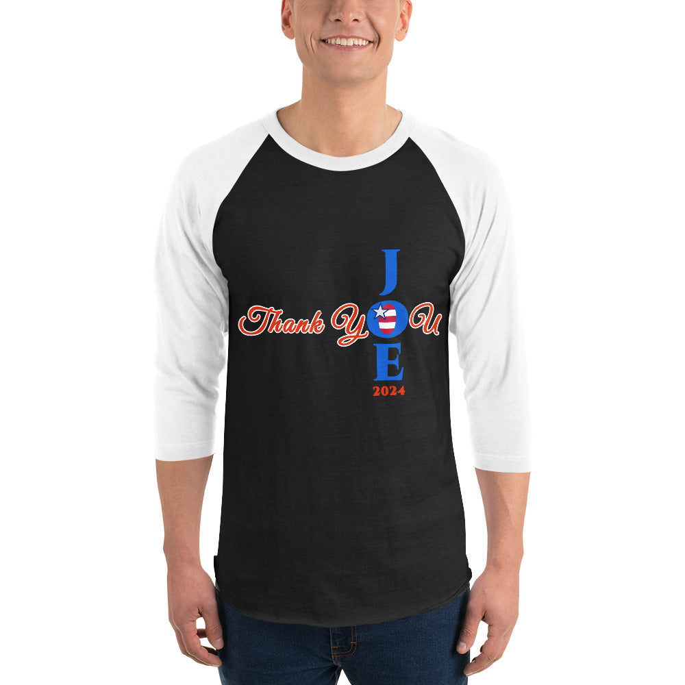 Joe Biden Thank You Joe 2024 3/4 Sleeve Raglan T-Shirt