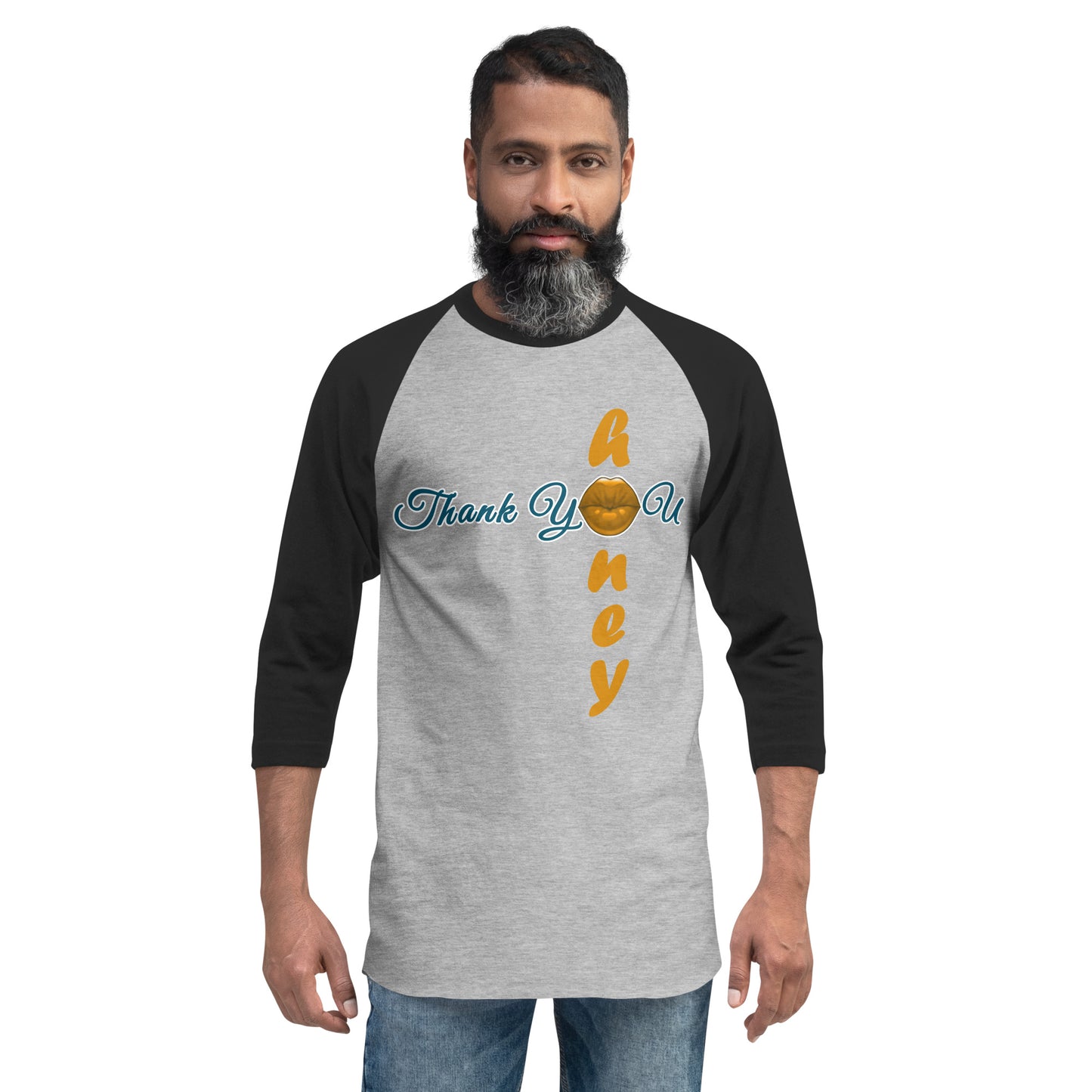 Thank You Honey Unisex 3/4 Sleeve Raglan T-shirt