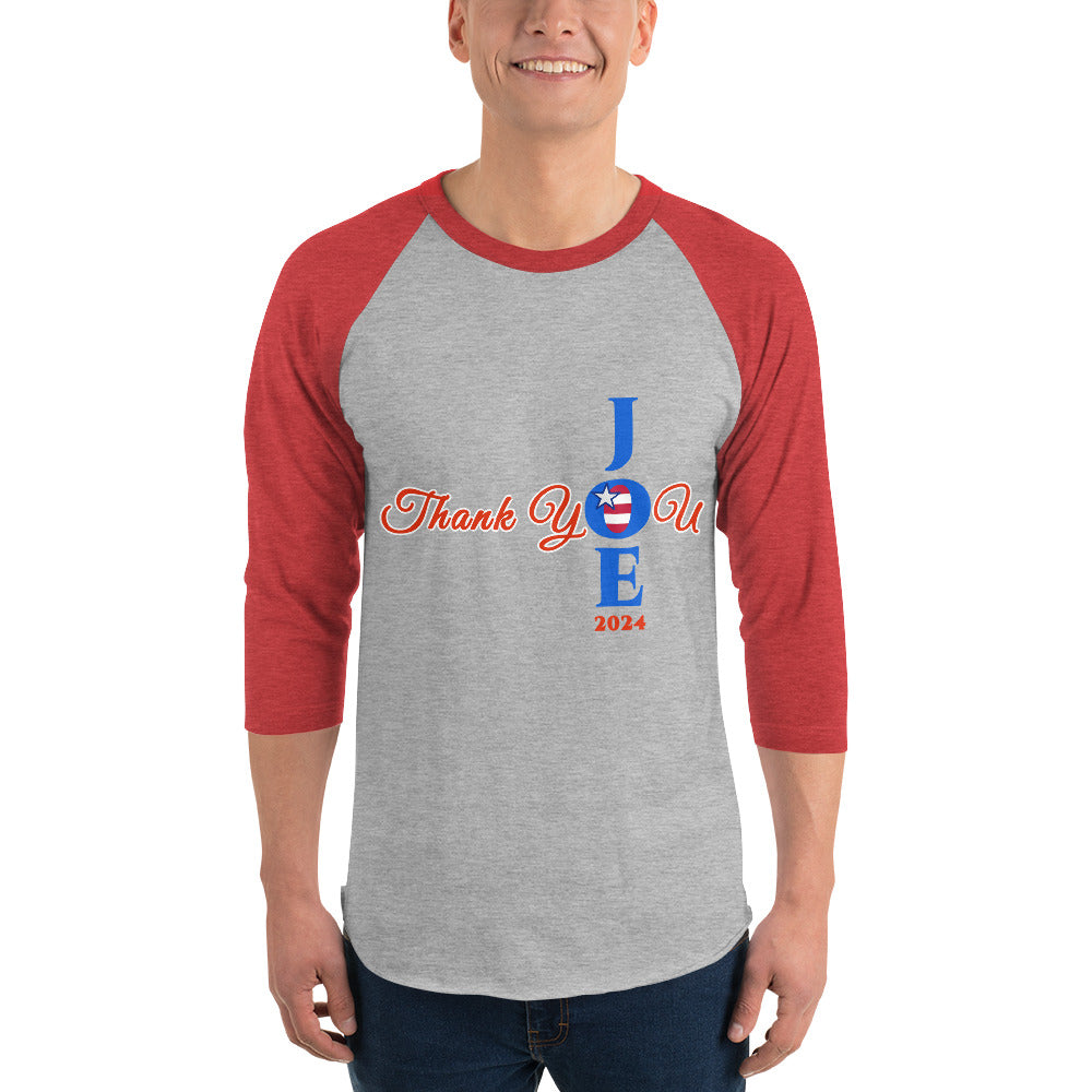 Joe Biden Thank You Joe 2024 3/4 Sleeve Raglan T-Shirt