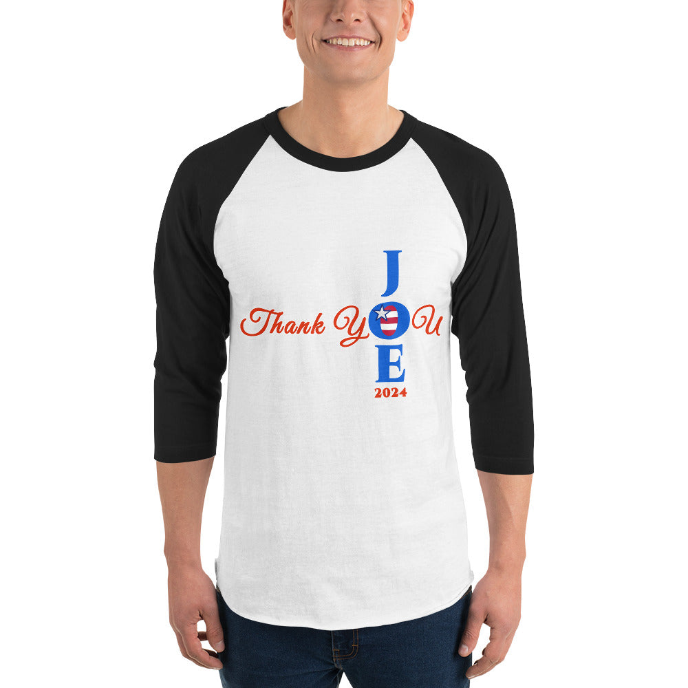 Joe Biden Thank You Joe 2024 3/4 Sleeve Raglan T-Shirt