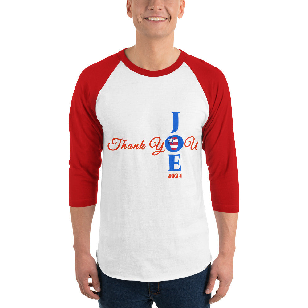 Joe Biden Thank You Joe 2024 3/4 Sleeve Raglan T-Shirt