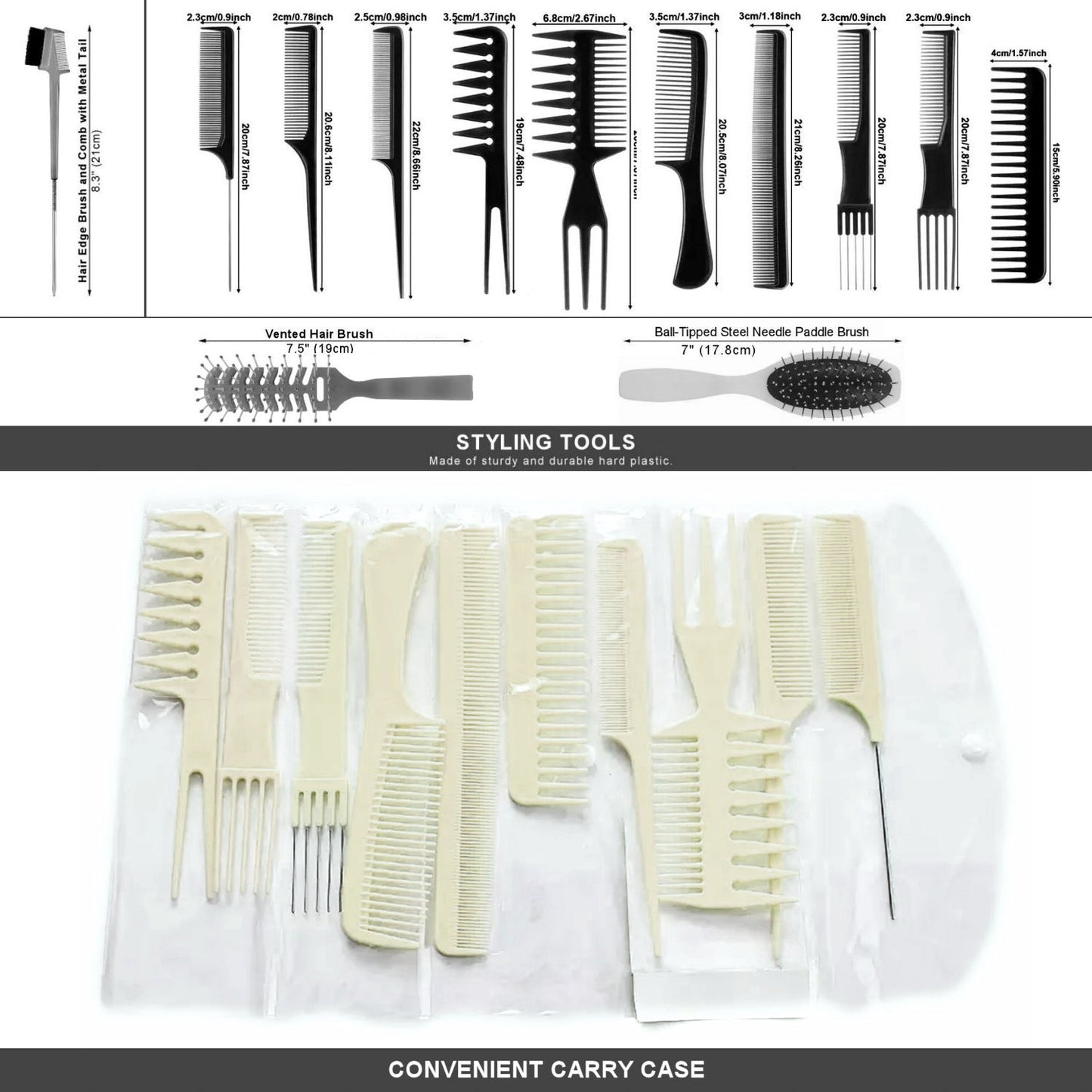 Wig Aisle (Wk014 - 2-wig Stand, 2-wig Grip, 8-wig Caps, 10-combs, 2-brushes) - Wig Accessory Kit