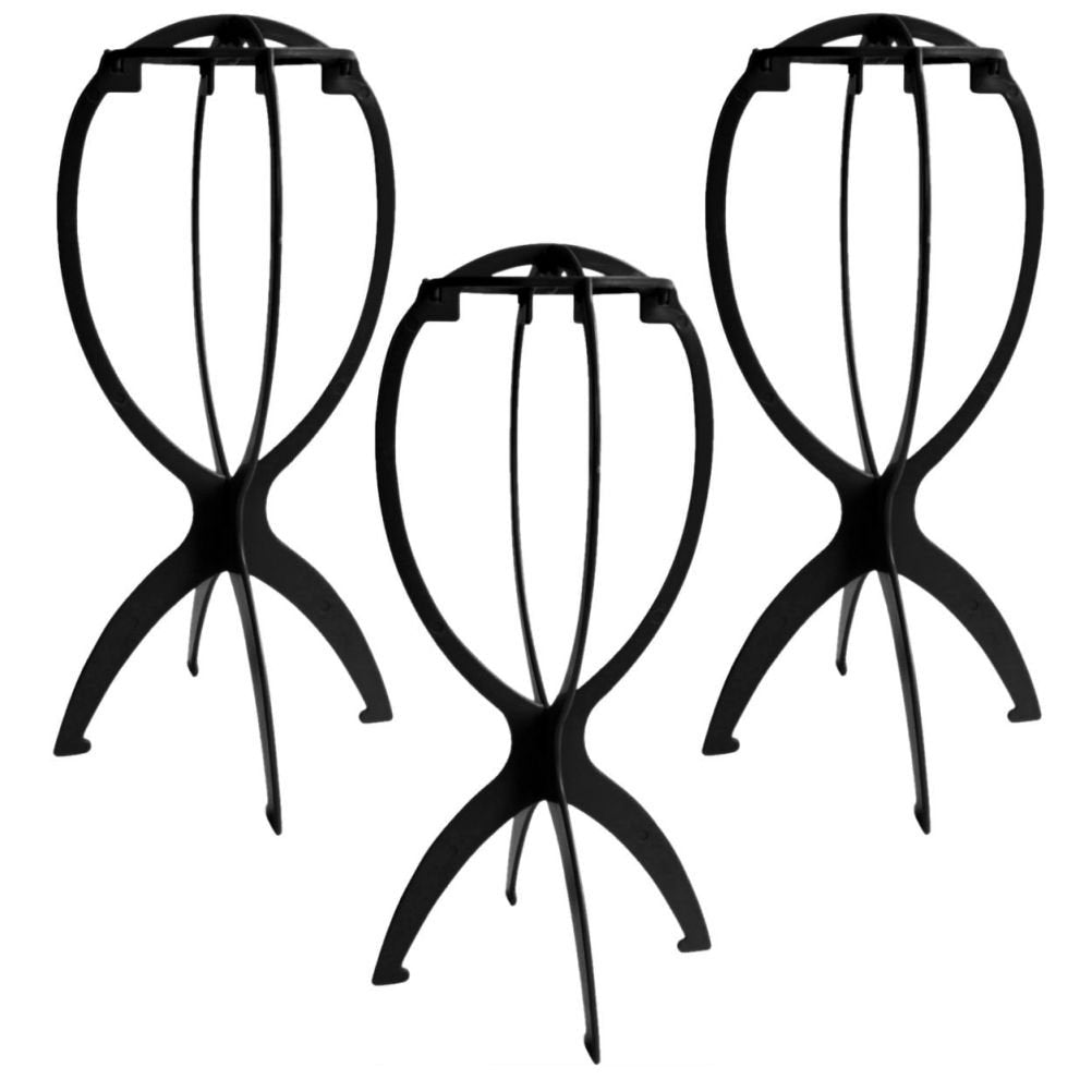 AC052 - Folding Wig & Hat Stand by Wig Aisle in color AC-BLACK