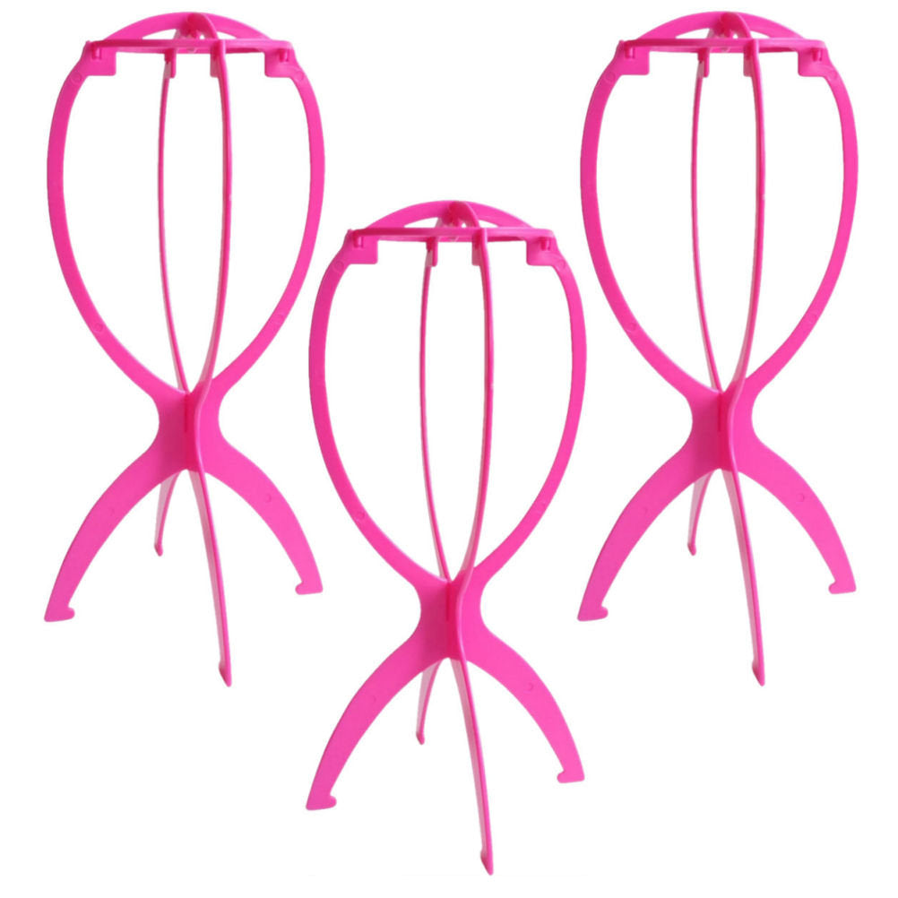 AC052 - Folding Wig & Hat Stand by Wig Aisle in color AC-PINK