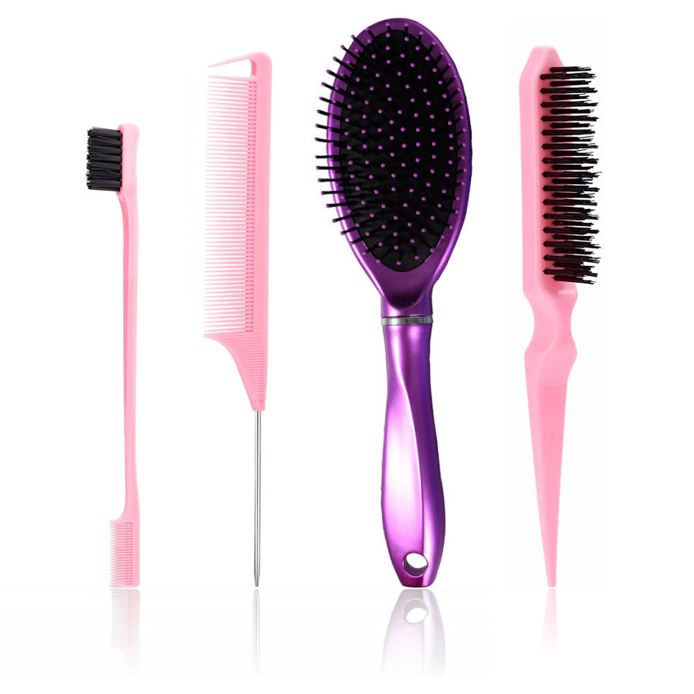 AC058 - 1-Parting Comb, 1-Edge Comb, 1-Tease Brush by Wig Aisle in color AC-PINK