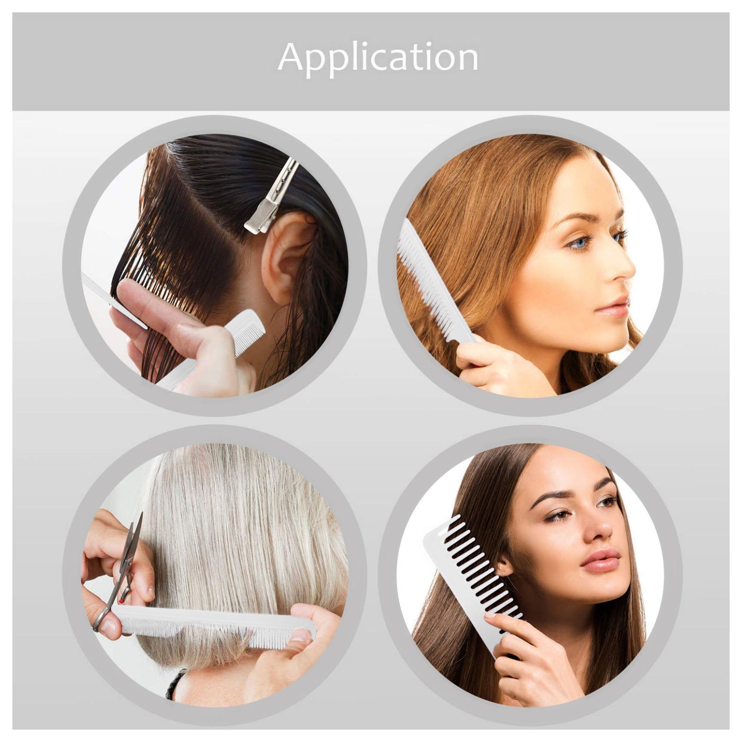 AC063 (10 Hair Combs, 1 Vented Hair Brush) - Natural Hair & Wig Accessory Bundle