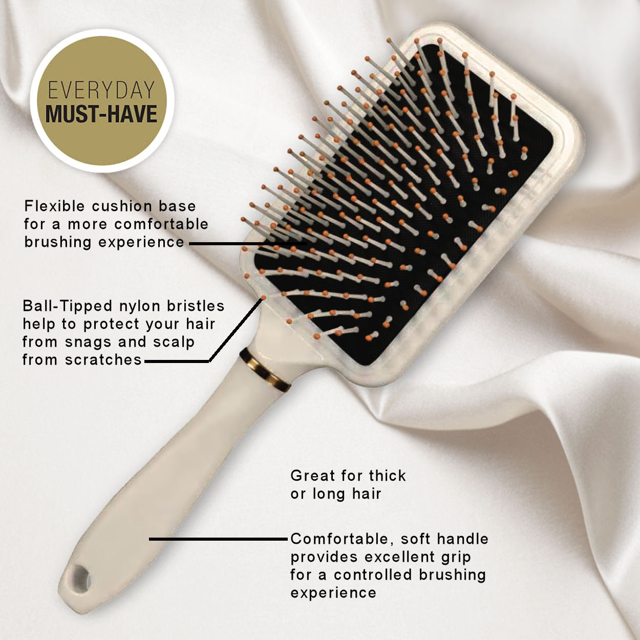 AC210 (Cushioned Paddle Brush - Hair Care Accessory