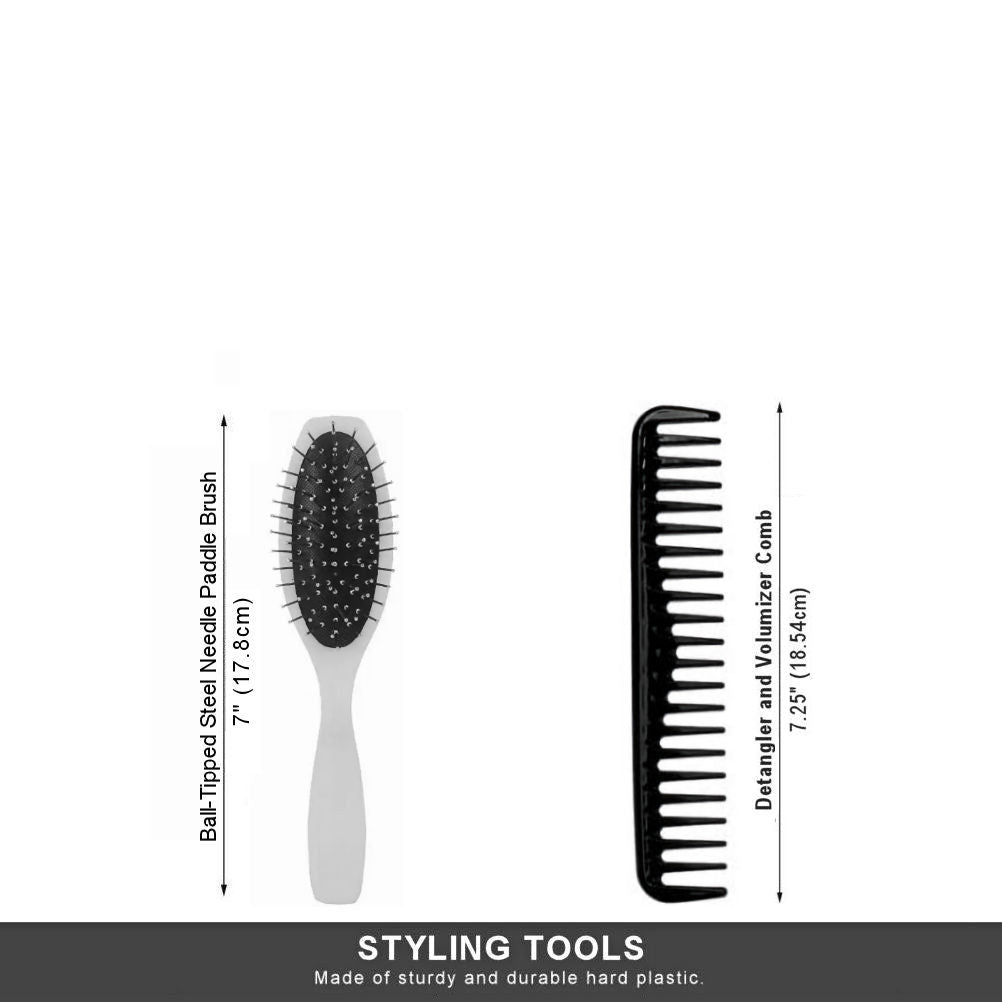 AC221 (Wig Brush With Wire Ball-tip & Wide Tooth Detangling Comb) - Hair Care Accessory