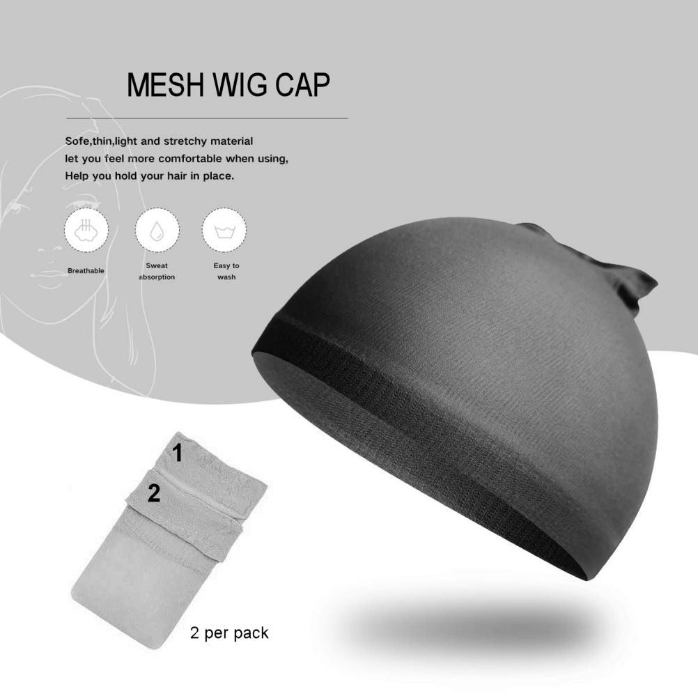 Wig Aisle (Wk022b - 2-wig Stand, 2-Part Lace Stay On Band, 2-wig Cap, 3-comb 1-brush) - Wig Accessory Bundle