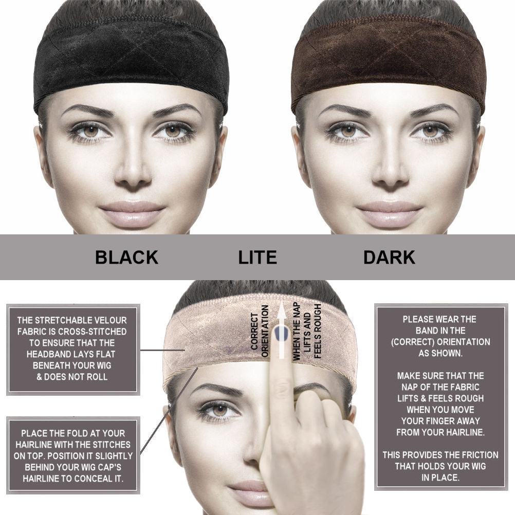 Wig Aisle (Wk022b - 2-wig Stand, 2-Part Lace Stay On Band, 2-wig Cap, 3-comb 1-brush) - Wig Accessory Bundle