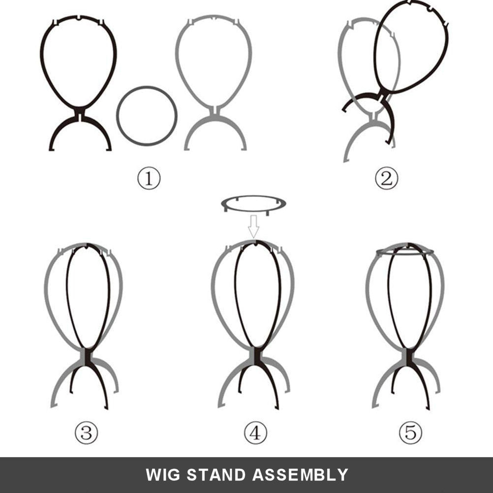 Wig Aisle (Wk022b - 2-wig Stand, 2-Part Lace Stay On Band, 2-wig Cap, 3-comb 1-brush) - Wig Accessory Bundle