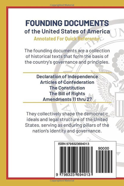Founding Documents of the United States of America: Pocket Edition Declaration of Independence, The Constitution, The Bill of Rights and Amendments 11-27 (America Series)