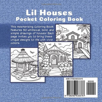 Lil Houses Pocket Coloring Book: Travel-sized Portable Edition Featuring Mini Bold & Easy Drawings of Homes (The Happy Crayon)