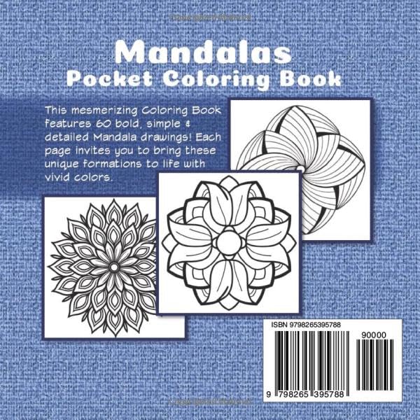 Mandalas Pocket Coloring Book: Travel-sized Portable Edition Featuring Mini Bold & Easy Drawings (Joyful Tapestries)