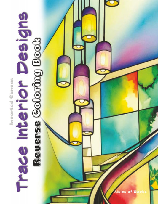 Trace Interior Designs Reverse Coloring Book: Home Interior Room Watercolor Art for Doodle and Pen & Ink Tracing (Inverted Canvas)