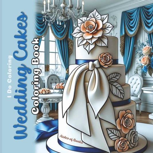 Wedding Cakes Coloring Book: Grayscale Bakery and Nuptial Drawings for Adults and Teens (I Do Coloring)