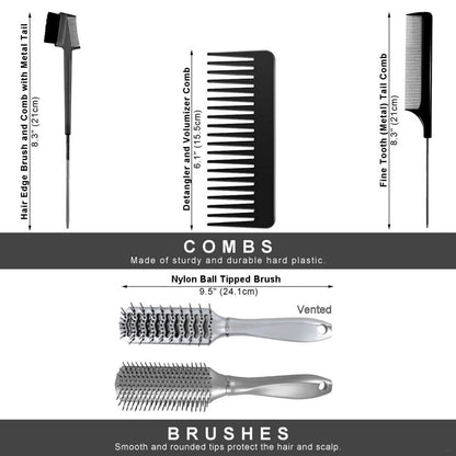 WK022 - 2-wig Stands, 2-wig Grip, 2-wig Caps, 2-combs, 2-brushes - Wig Accessory Kit