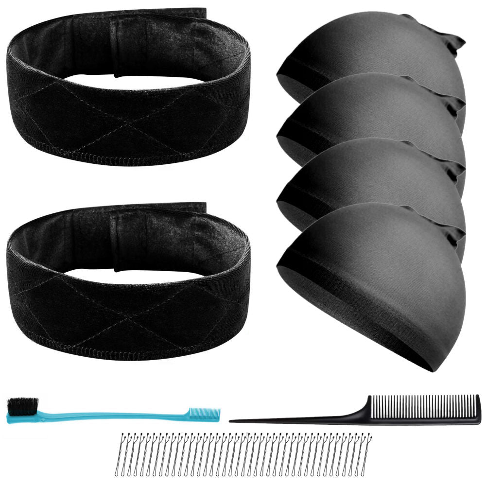 WK041 - 2 Wig Grip, 4 Wig Caps, Combs, Bobby Pins by Wig Aisle in color WK-BLACK