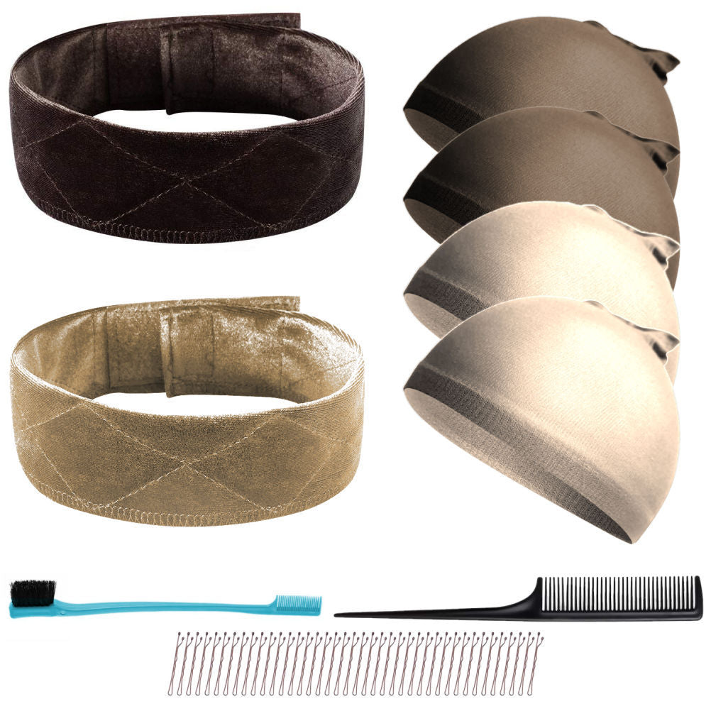 WK041 - 2 Wig Grip, 4 Wig Caps, Combs, Bobby Pins by Wig Aisle in color WK-DARK_LITE
